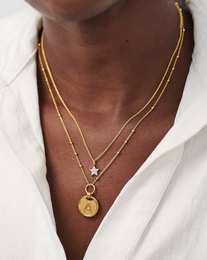 Pave Star Charm Necklace | 18ct Gold Vermeil/Cubic Zirconia