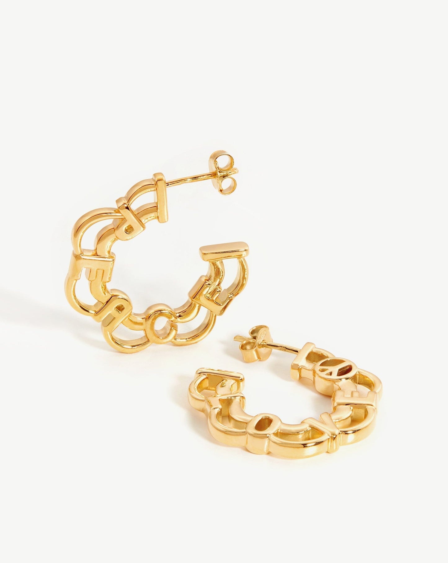 Peace & Love Flower Hoop Earrings