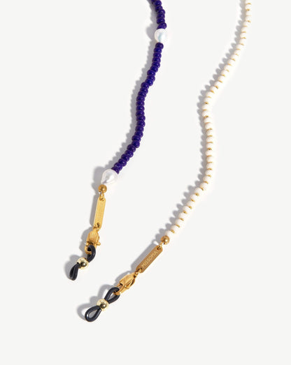 Pearl & Beaded Eyewear Chain | 18ct Gold Plated/Multi Beaded
