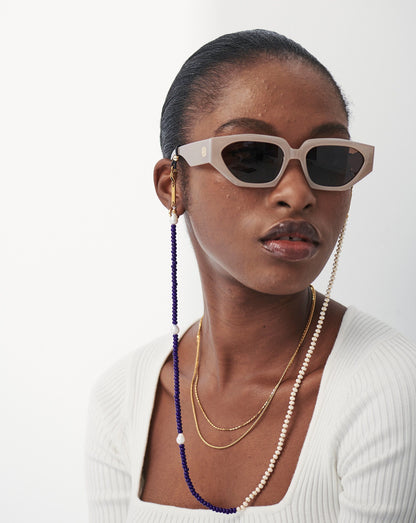 Pearl & Beaded Eyewear Chain | 18ct Gold Plated/Multi Beaded