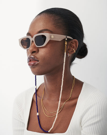 Pearl & Beaded Eyewear Chain | 18ct Gold Plated/Multi Beaded
