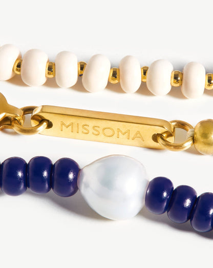 Pearl & Beaded Eyewear Chain | 18ct Gold Plated/Multi Beaded