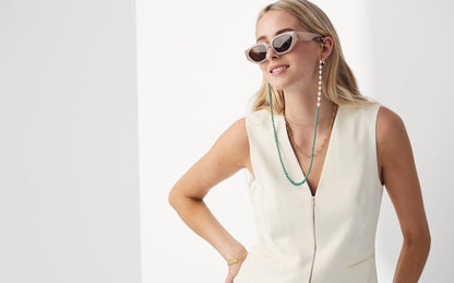 Pearl & Beaded Gemstone Eyewear Chain