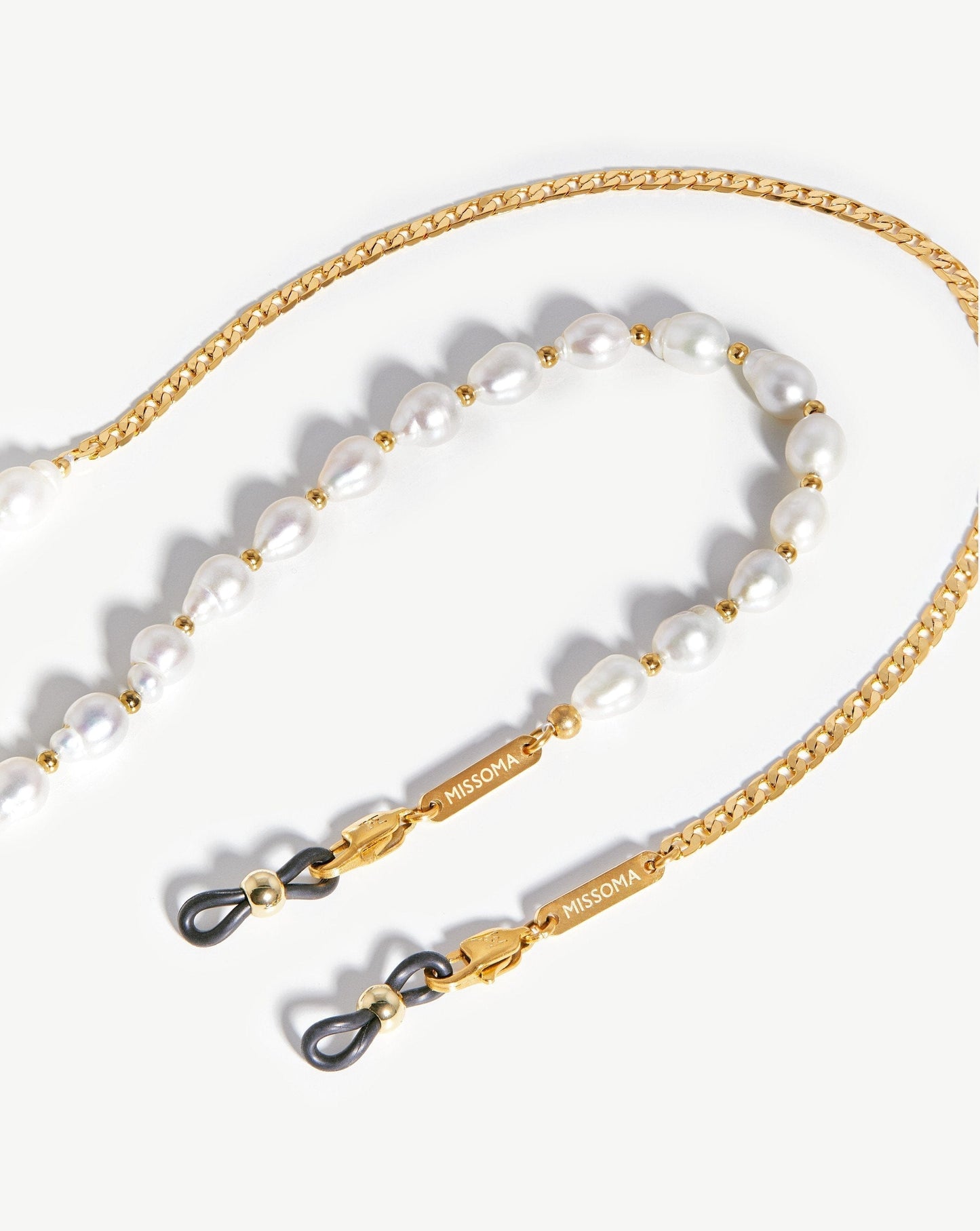 Pearl & Curb Eyewear Chain | 18ct Gold Plated/Pearl