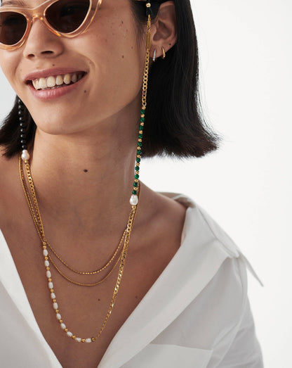 Pearl & Gemstone Curb Eyewear Chain