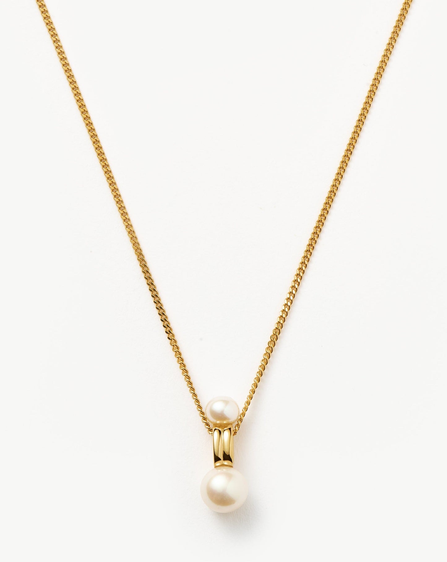 Pearl Ridge Pendant Chain Necklace | 18ct Gold Vermeil/Pearl