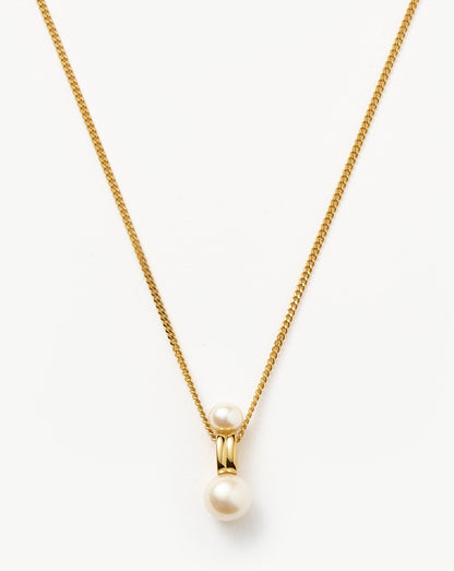 Pearl Ridge Pendant Chain Necklace | 18ct Gold Vermeil/Pearl
