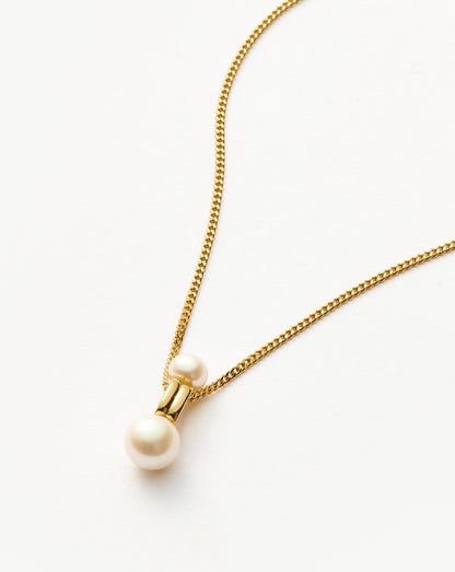 Pearl Ridge Pendant Chain Necklace | 18ct Gold Vermeil/Pearl