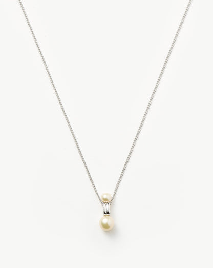 Pearl Ridge Pendant Chain Necklace | Sterling Silver/Pearl