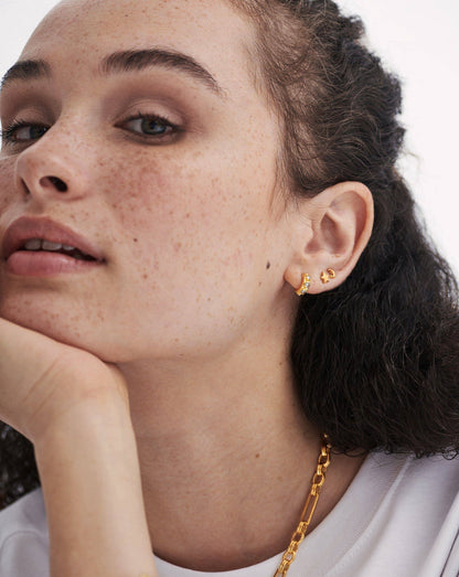 Pearl Studded Huggies | 18ct Gold Vermeil/Pearl