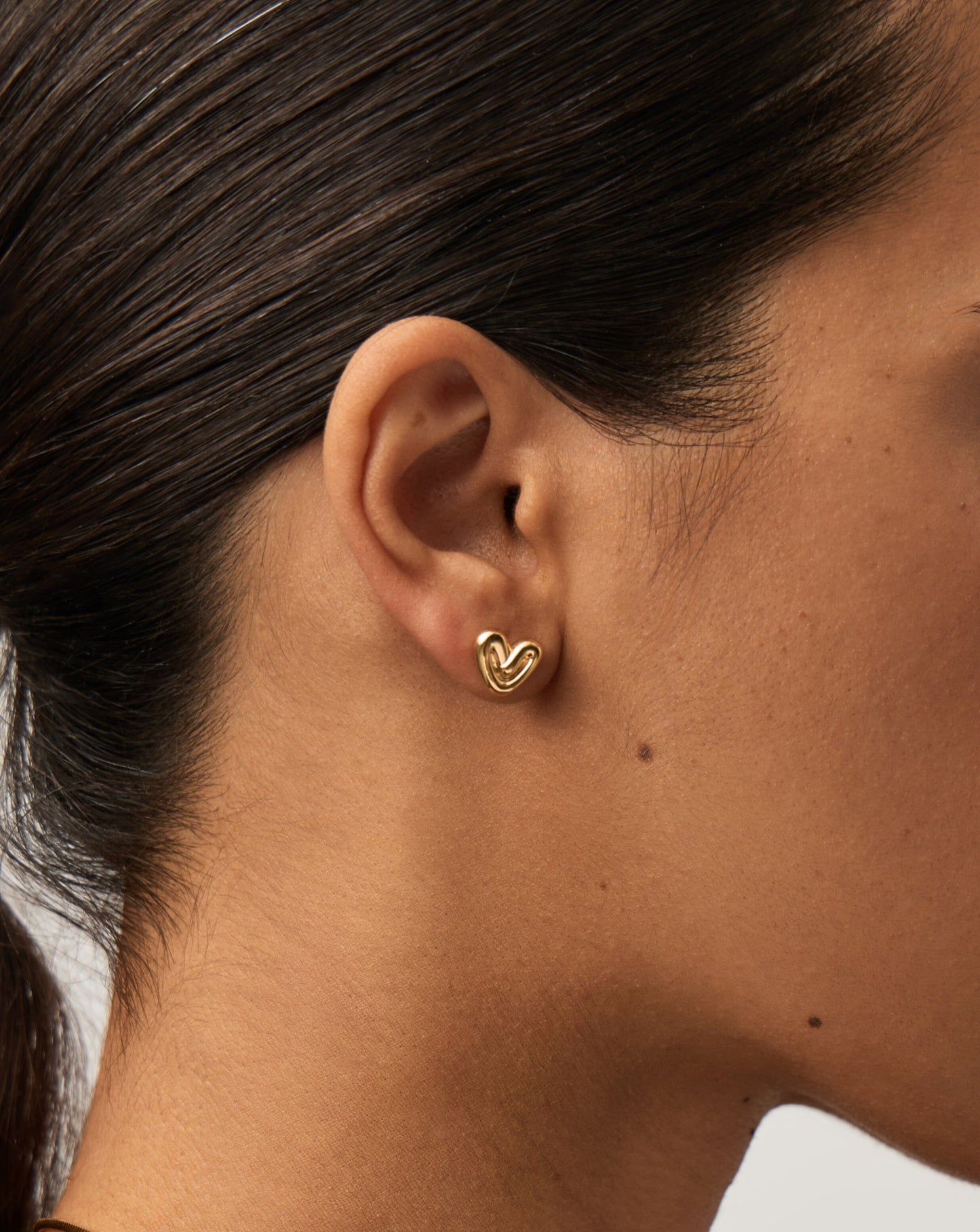 Puffy Heart Mini Stud Earrings | 18ct Gold Vermeil