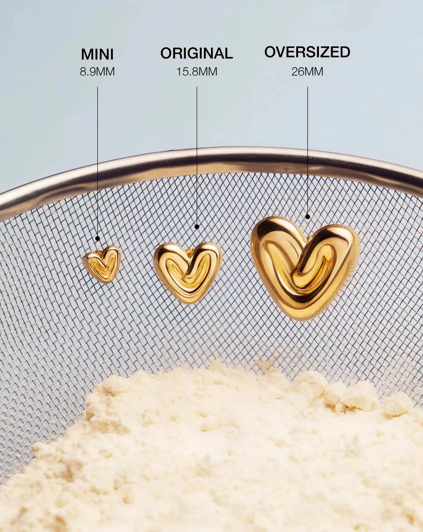 Puffy Heart Stud Earrings | 18ct Gold Plated