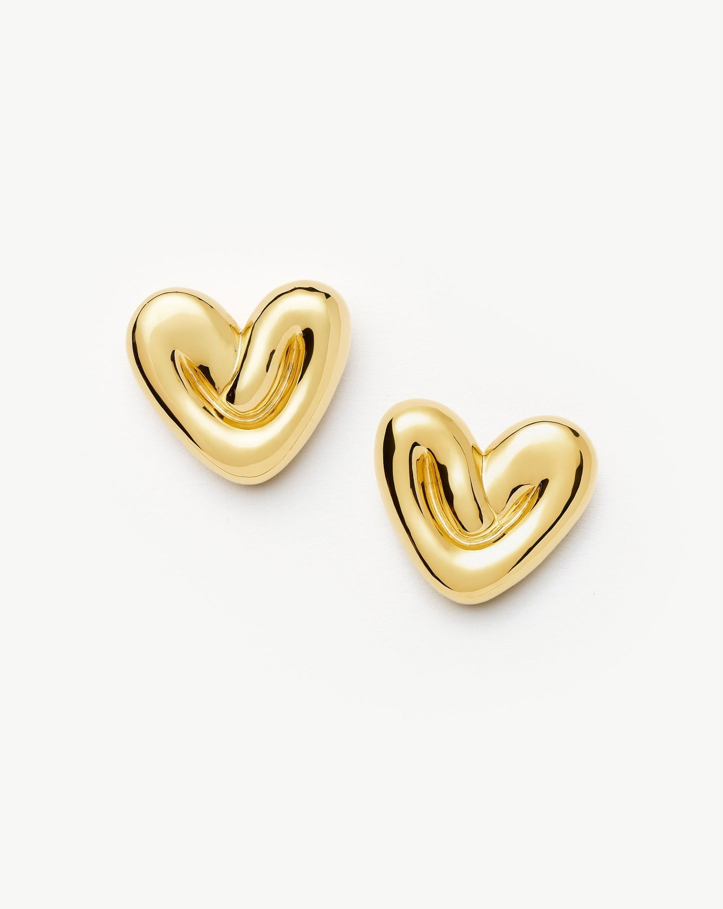 Puffy Heart Oversized Stud Earrings | 18ct Gold Plated