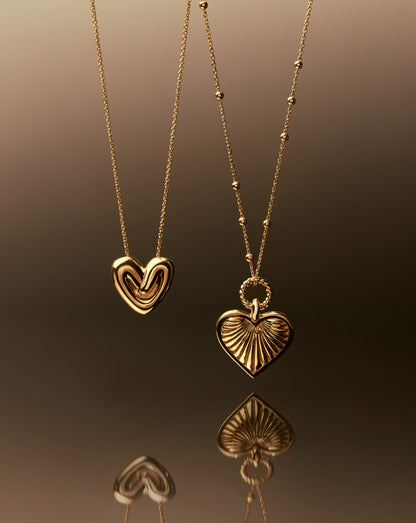 Puffy Heart Pendant Necklace | 18ct Gold Plated