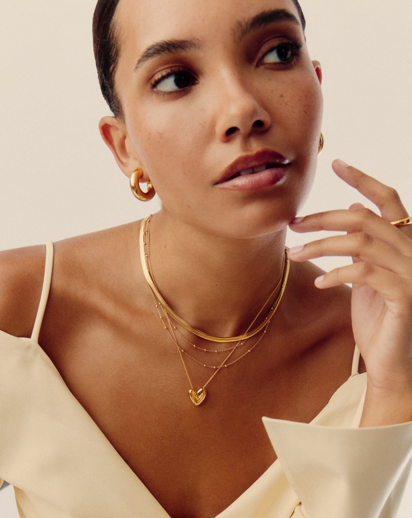 Puffy Heart Pendant Necklace | 18ct Gold Plated