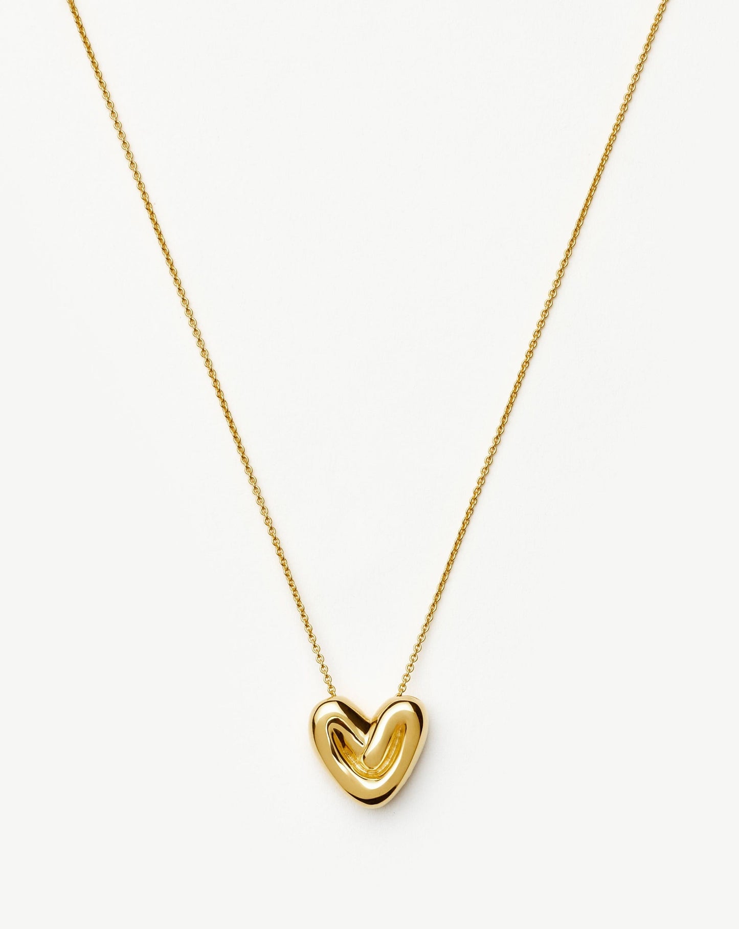 Puffy Heart Pendant Necklace | 18ct Gold Plated