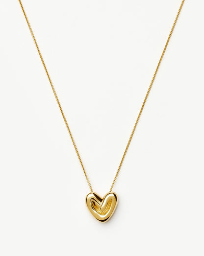 Puffy Heart Pendant Necklace | 18ct Gold Plated