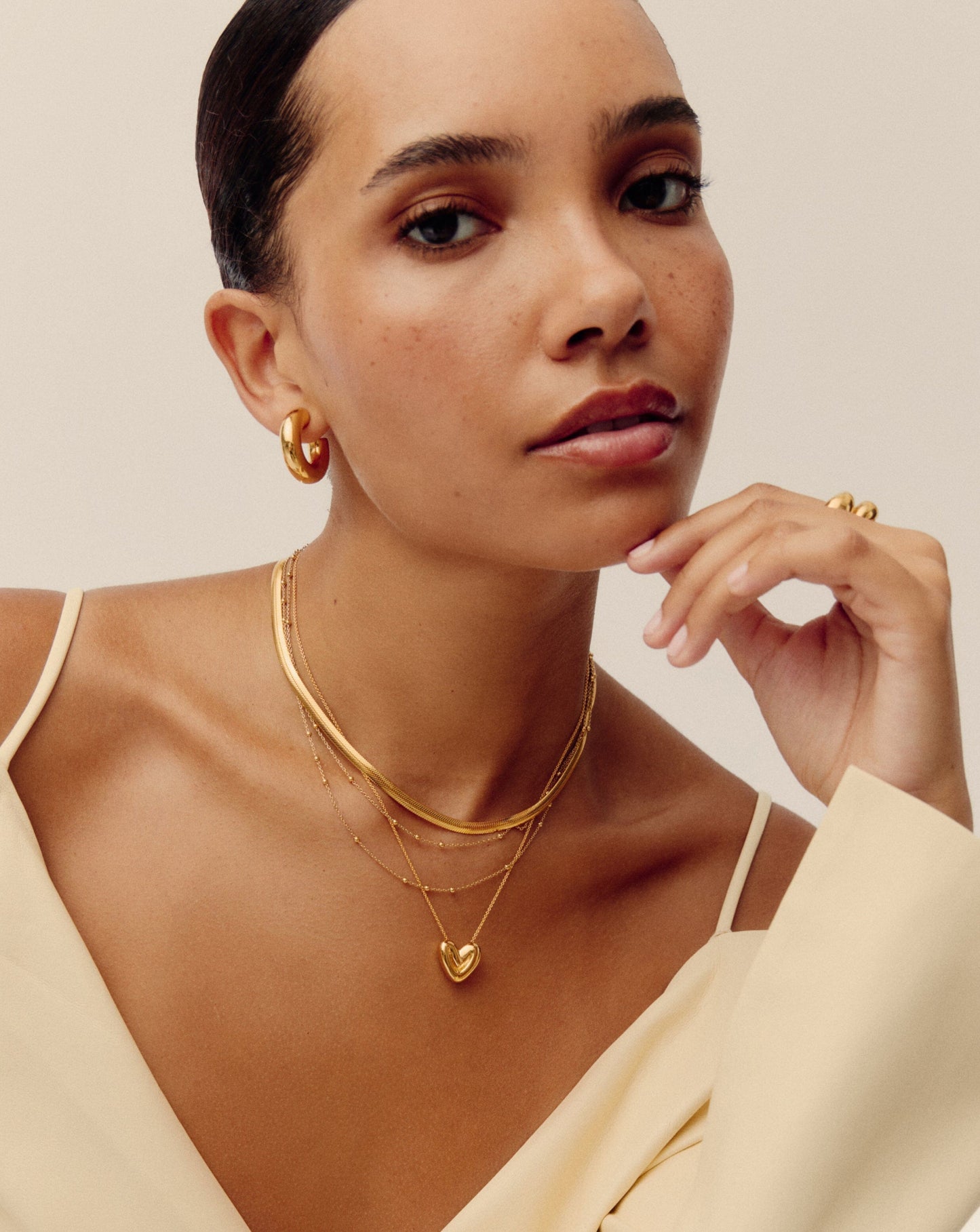 Puffy Heart Pendant Necklace | 18ct Gold Plated