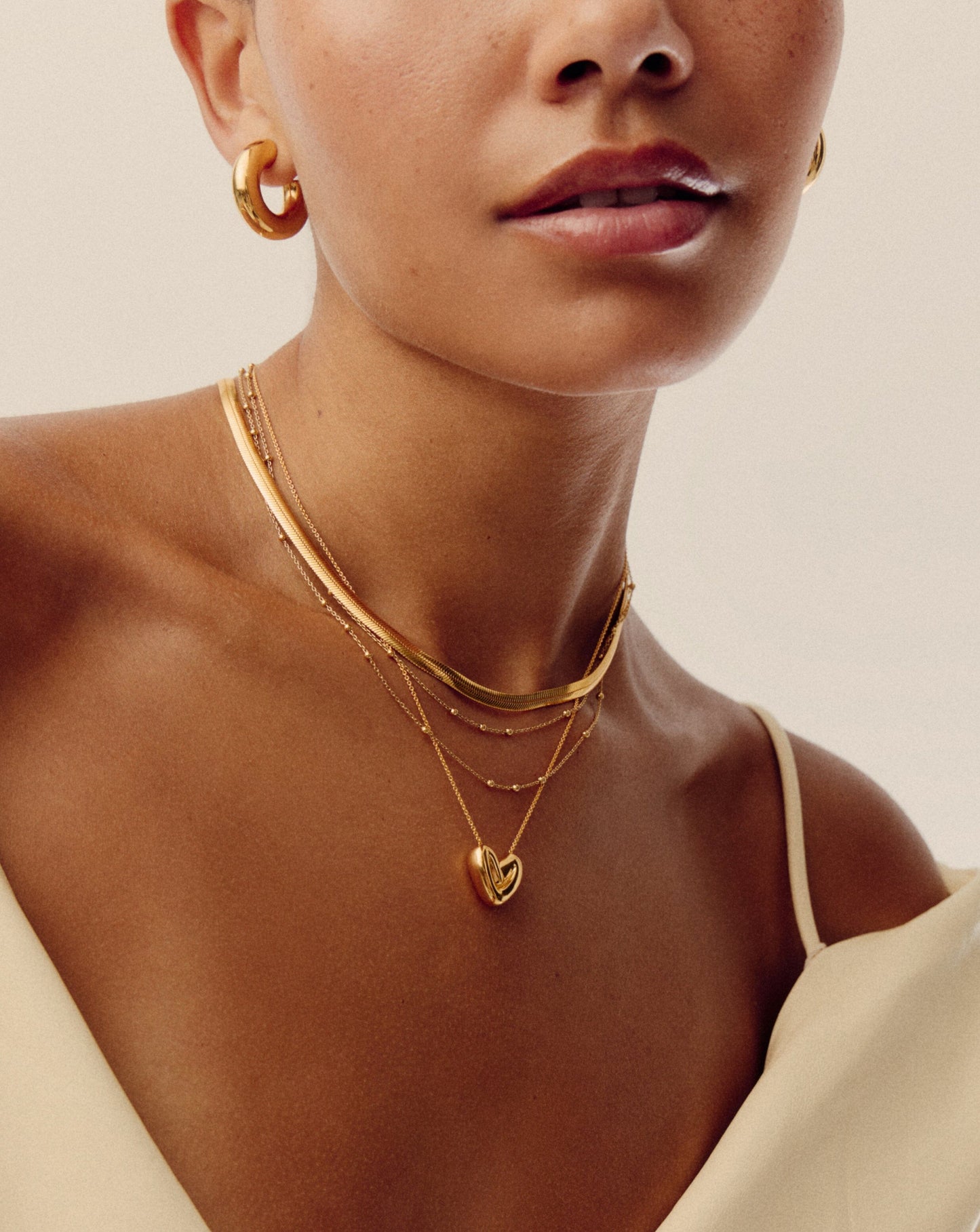 Puffy Heart Pendant Necklace | 18ct Gold Plated
