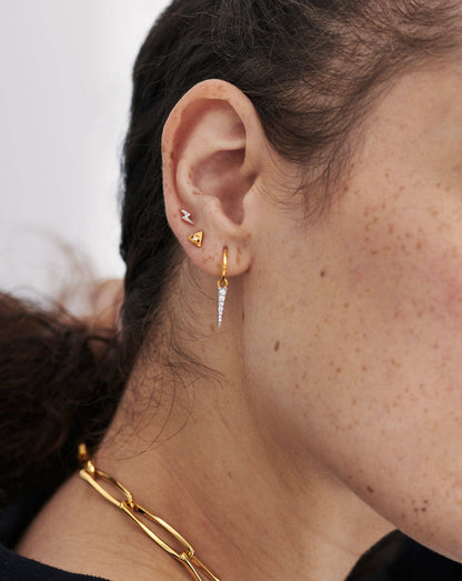 Pyramid Evil Eye Stud Earrings