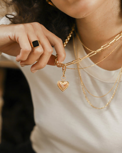 Ridge Heart Axiom Chain Necklace