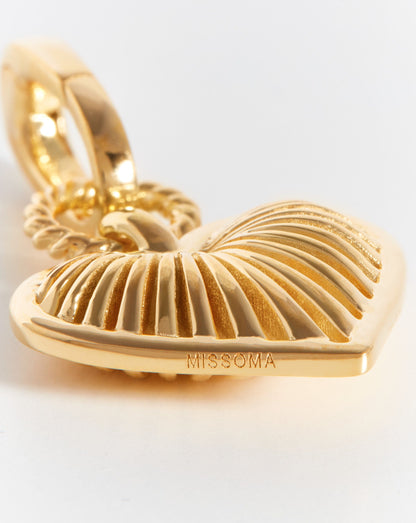 Ridge Heart Clip-On Pendant