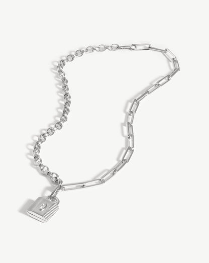 Ridge Padlock Chain Necklace