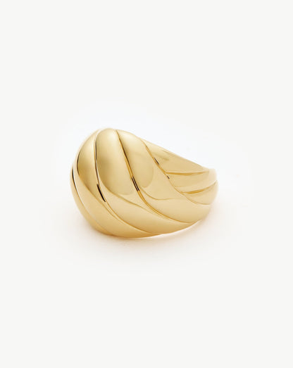 Rouje Kat Chunky Dome Open Ring | 18ct Gold Plated