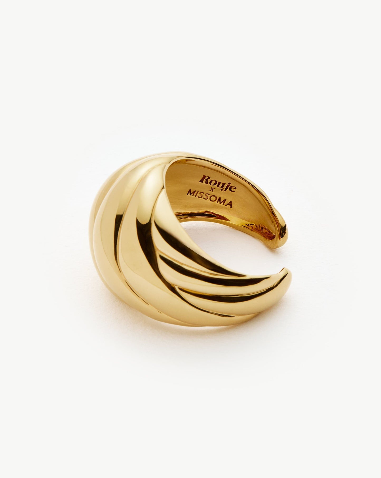 Rouje Kat Chunky Dome Open Ring | 18ct Gold Plated
