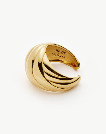 Rouje Kat Chunky Dome Open Ring | 18ct Gold Plated
