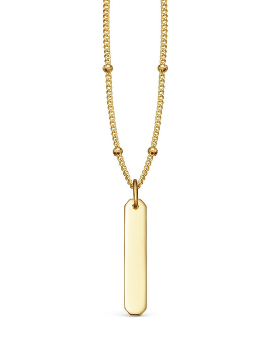 Round Vertical Bar Necklace | 18ct Gold Vermeil