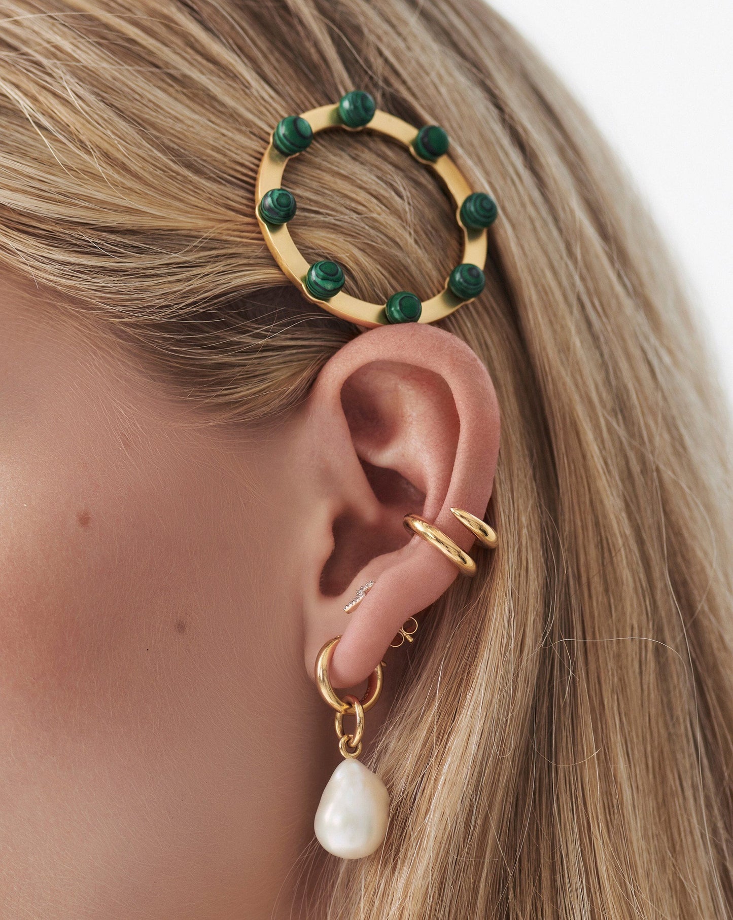 Rounded Beaded Hair Clip