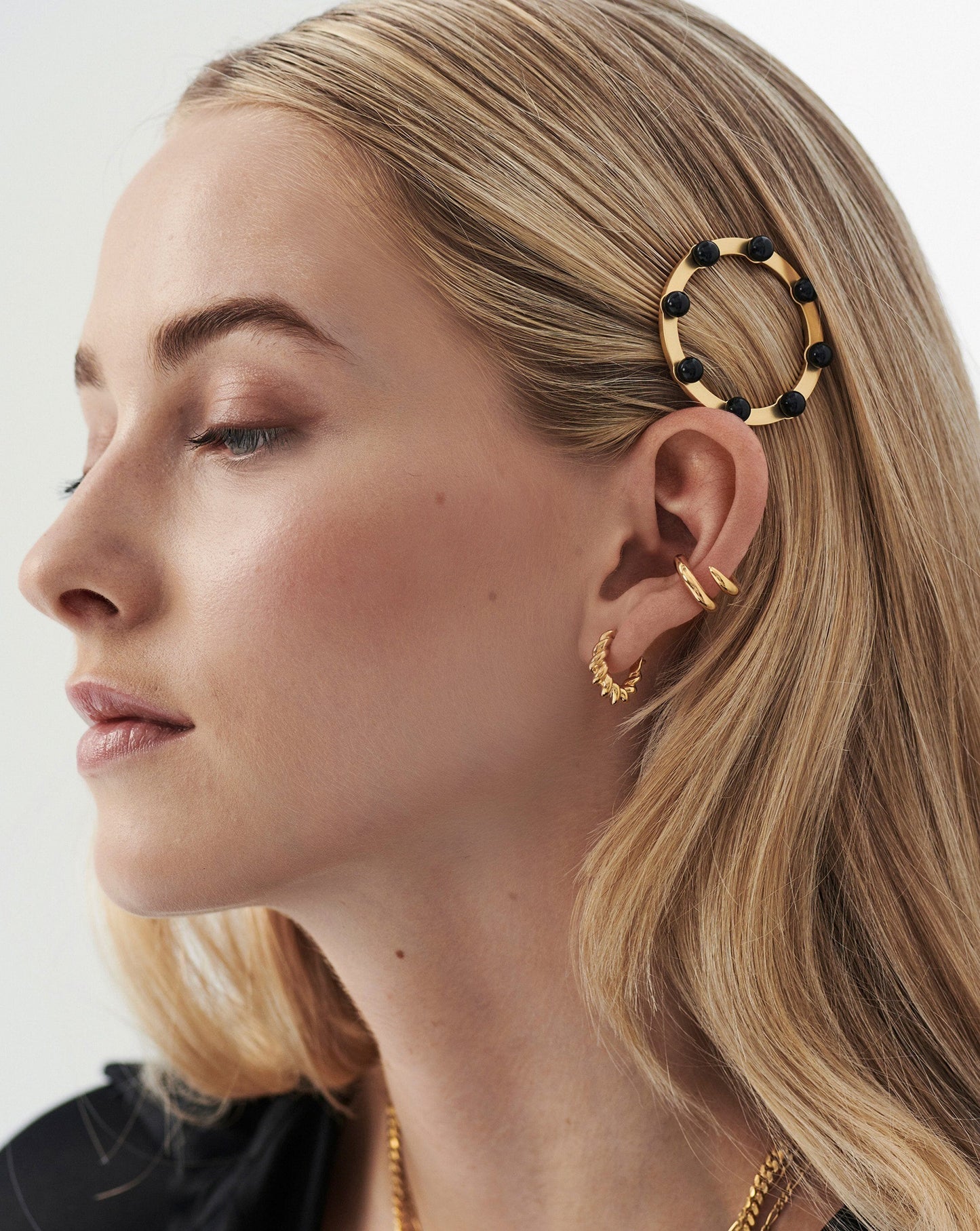 Rounded Beaded Hair Clip
