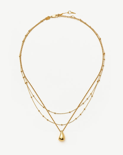Savi Droplet Pendant & Double Necklace Set | 18ct Gold Vermeil