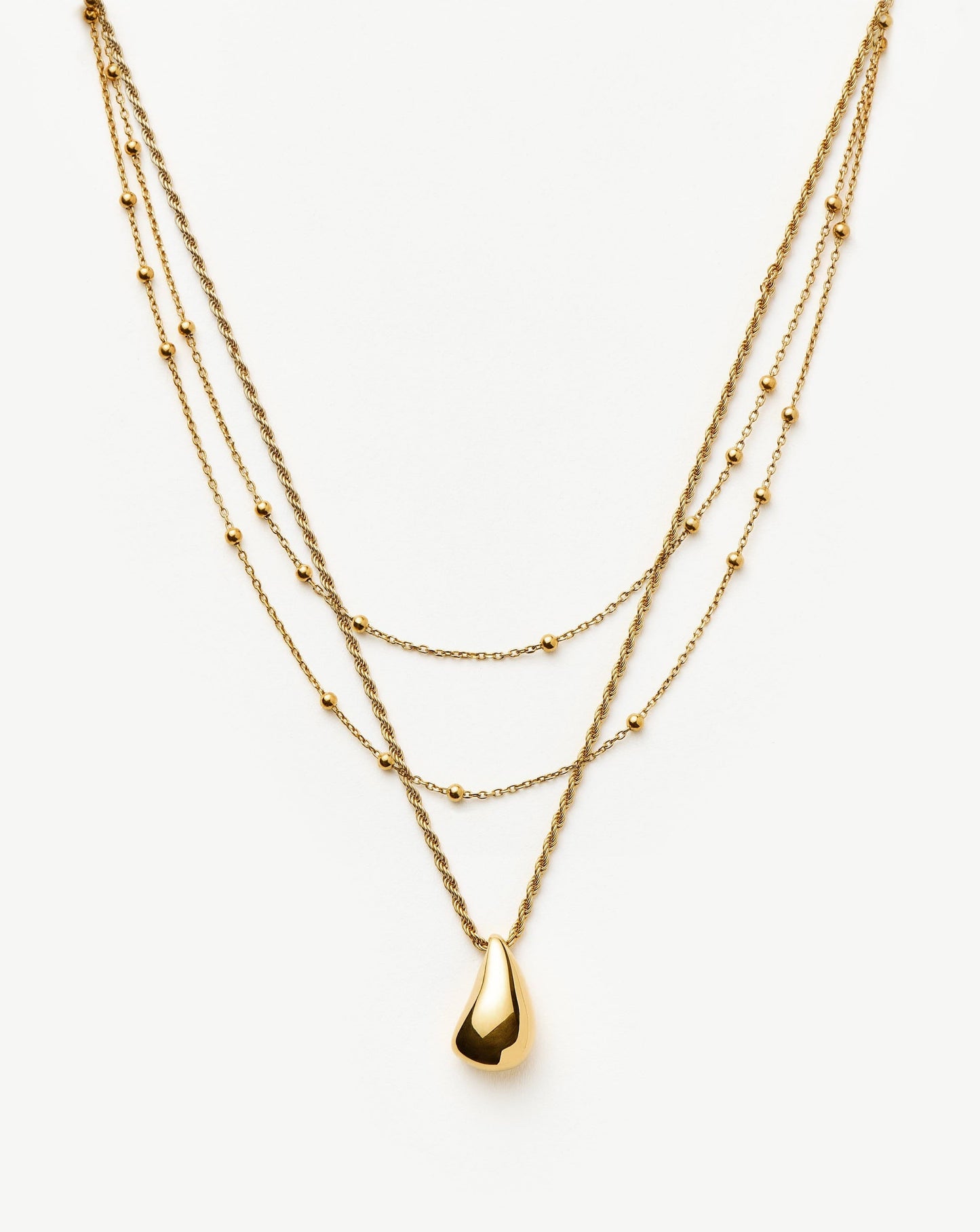 Savi Droplet Pendant & Double Necklace Set | 18ct Gold Vermeil
