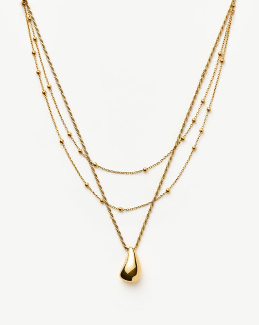 Savi Droplet Pendant & Double Necklace Set | 18ct Gold Vermeil
