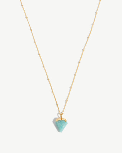 Shield Necklace | 18ct Gold Vermeil/Amazonite