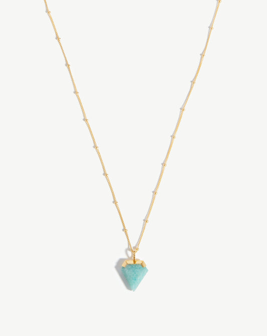 Shield Necklace | 18ct Gold Vermeil/Amazonite