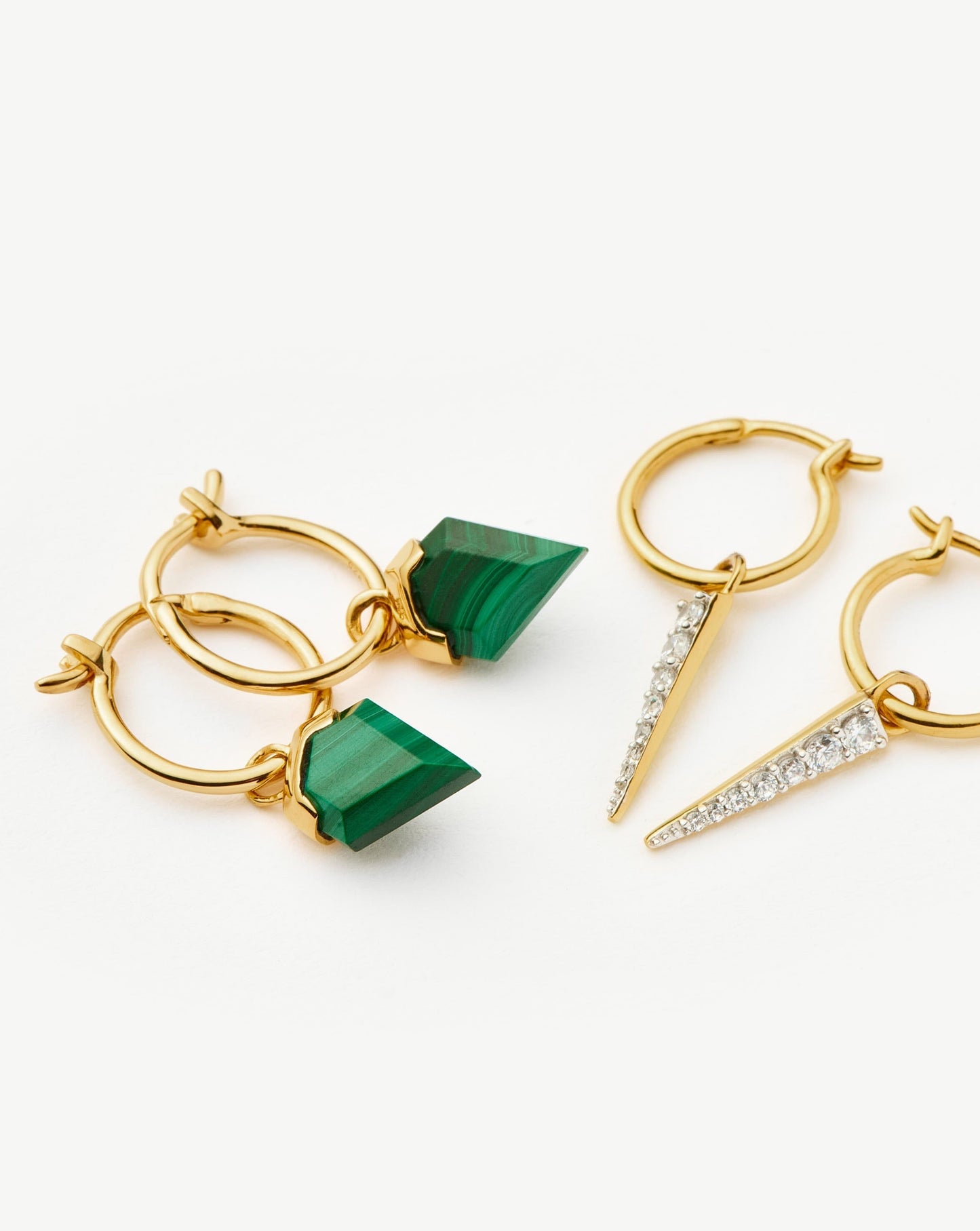 Shield & Spike Charm Hoop Earring Set | 18ct Gold Vermeil