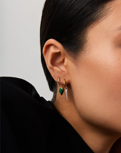 Shield & Spike Charm Hoop Earring Set | 18ct Gold Vermeil