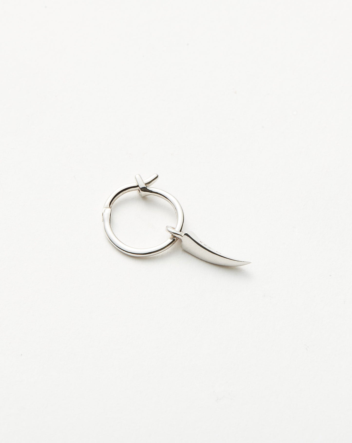 Single Silver Mini Claw Charm Hoop | Sterling Silver