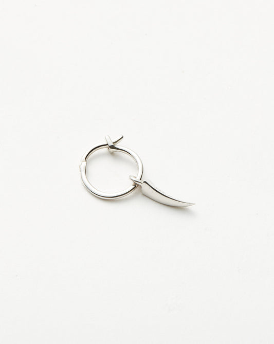 Single Silver Mini Claw Charm Hoop | Sterling Silver