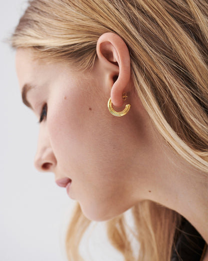 Small Ridge Hoop Earrings
