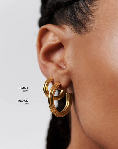 Small Ridge Hoop Earrings