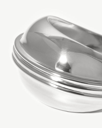 Sphere Domed Ridge Ring | Silver Plated