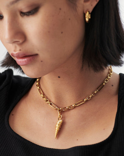 Spiral Shell Clip-On Pendant