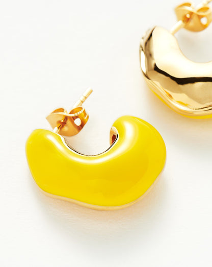 Enamel Chubby Hoop Earrings
