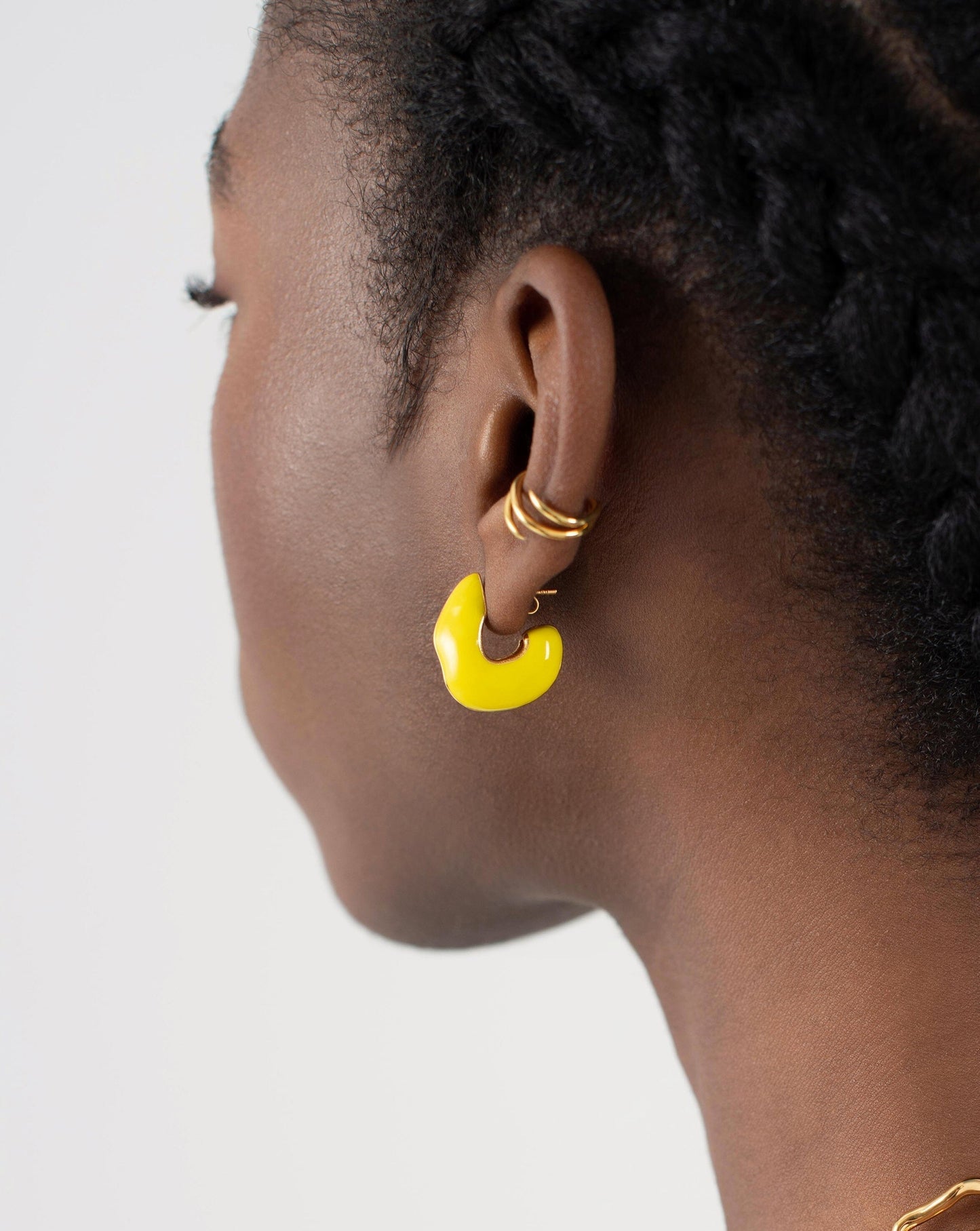 Enamel Chubby Hoop Earrings
