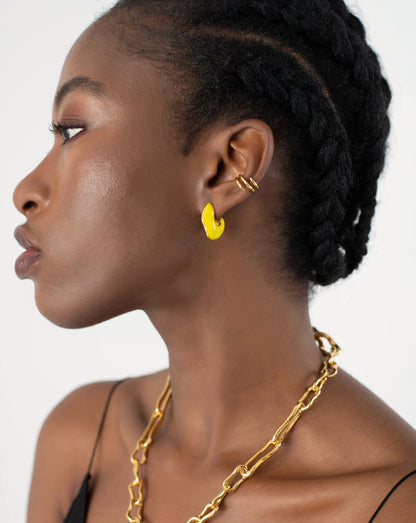 Enamel Chubby Hoop Earrings