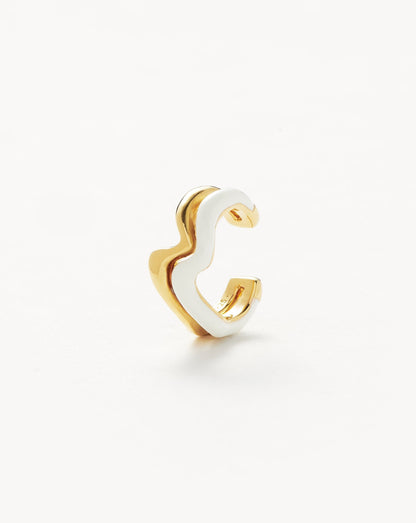 Squiggle Curve Two Tone Enamel Ear Cuff